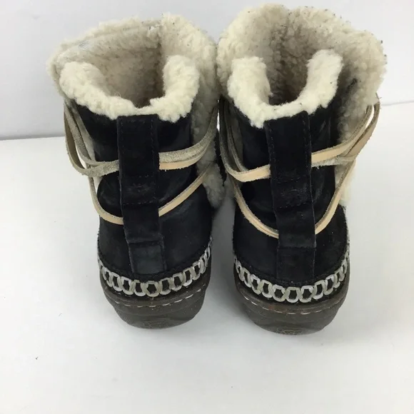 Ugg Women's Black Cove 5178 Suede Fur Ankle Winter Boot - Picture 5 of 12